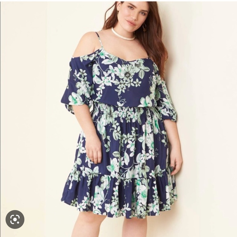 Eliza J NWT Floral Cold Shoulder Dress Size 16